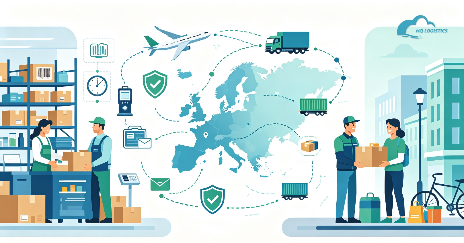Europe economy shipping, Europe DDP shipping, Shopify Europe fulfillment, Europe standard shipping line, Europe logistics, Shopify shipping Europe, DDP logistics Europe, apparel fulfillment Europe, home goods shipping Europe, HQ LOGISTICS Europe shipping
