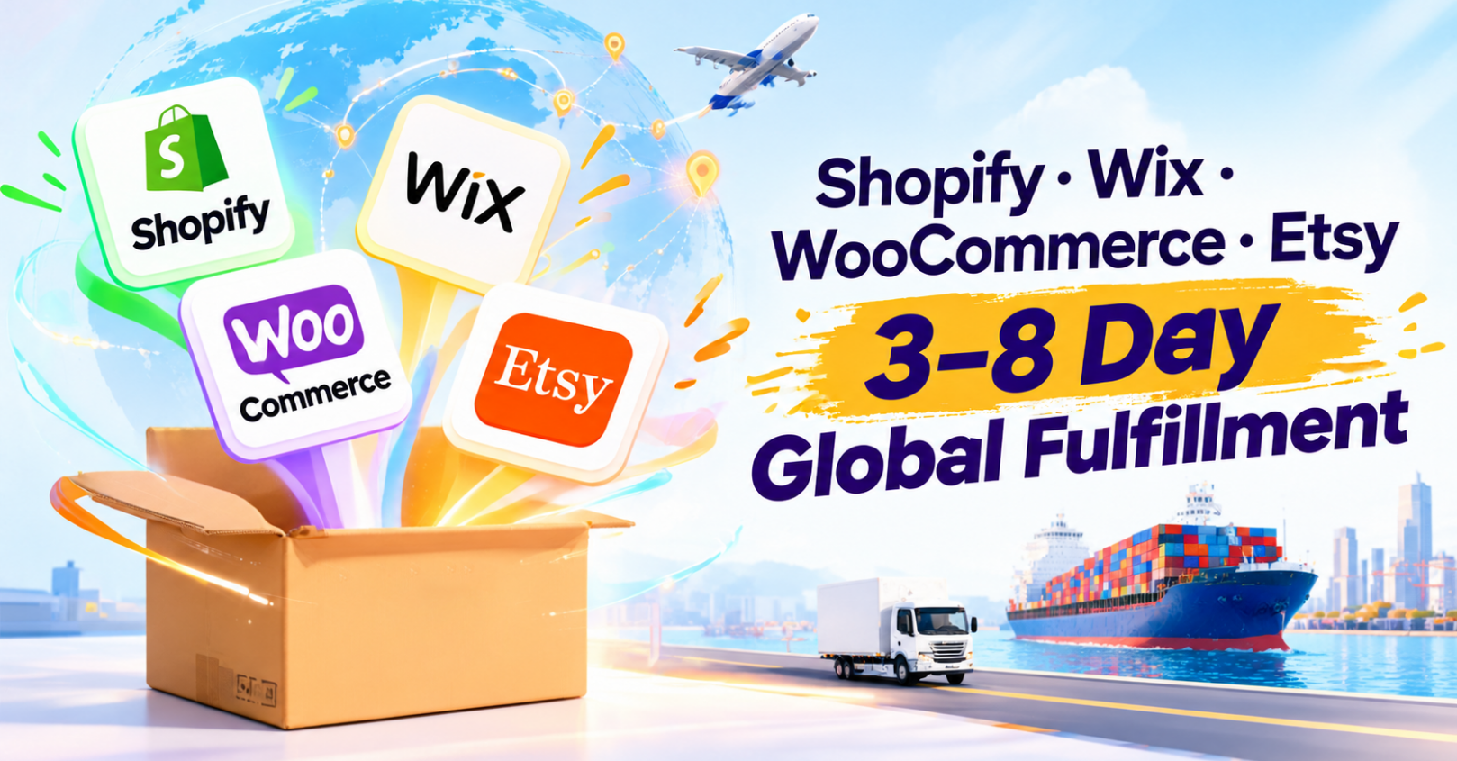 WooCommerce Fulfillment for Growing Online Stores.png Shopify fulfillment, Wix fulfillment, WooCommerce fulfillment, Etsy fulfillment, global ecommerce fulfillment, 3–8 day global fulfillment, ecommerce fulfillment center, China fulfillment center, Shopify fulfillment service, WooCommerce fulfillment service, Etsy fulfillment service, Wix fulfillment service, multi-channel ecommerce fulfillment, global fulfillment services, and 3–8 day delivery.