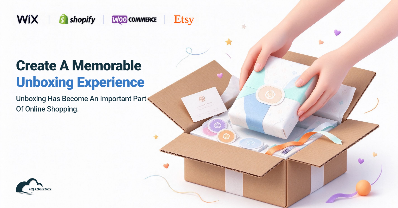 custom packaging| ecommerce packaging ideas| branded packaging| custom shipping boxes| branded mailer bags| unboxing experience| ecommerce brand packaging| custom thank-you cards| sustainable ecommerce packaging| product packaging design| China fulfillment center| custom packaging fulfillment| HQ LOGISTICS